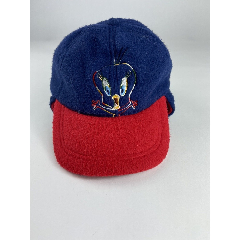 tweety bird royal blue and res fleece baseball cap size 52 cm (20.47in) earflaps